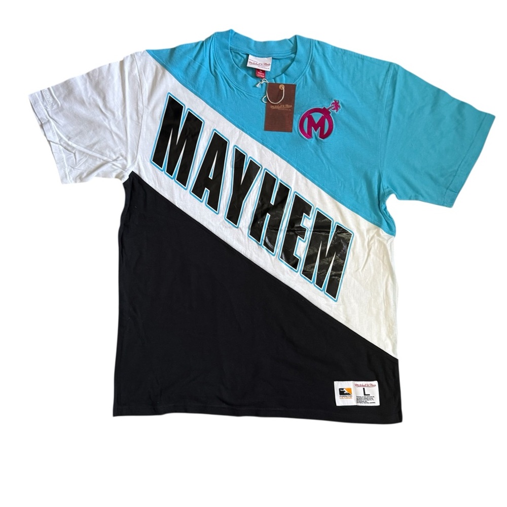 NWT Mitchell & Ness Florida Mayhem Overwatch League Color Block T-shirt Size L